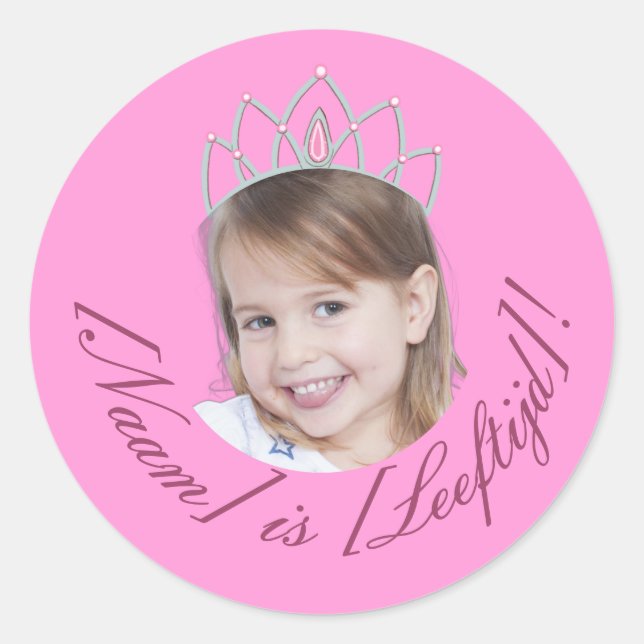 Solide Roze Prinsessen Foto Sticker (Front)