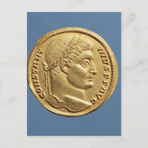 Solidus  of Constantine I Postcard