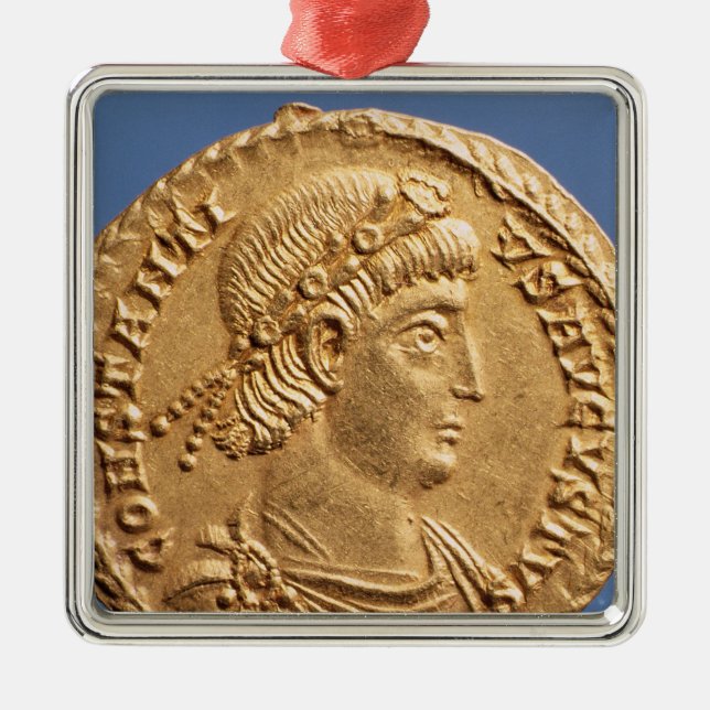 Solidus  of Constantinius II Metal Tree Decoration (Front)