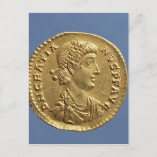 Solidus  of Gratian  draped Postcard