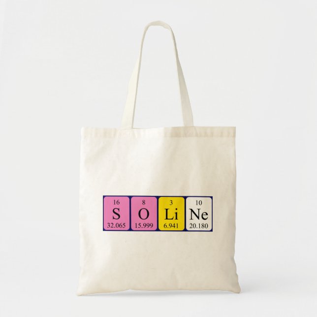 Soline periodic table name tote bag (Front)