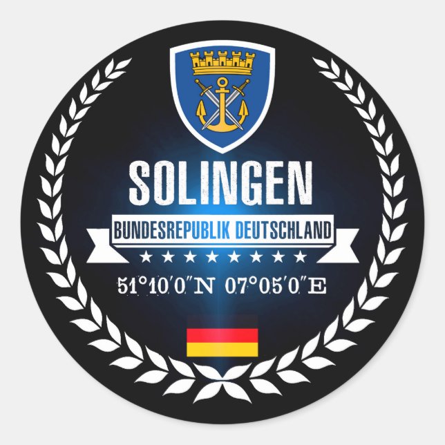 Solingen Classic Round Sticker (Front)