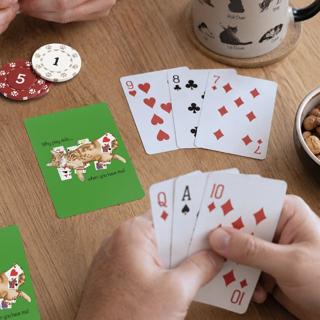 Solitaire Funny Orange Tabby Cat Playing Cards  (Creator Uploaded)