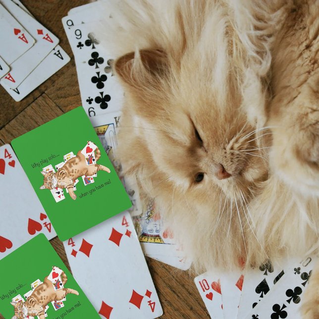 Solitaire Funny Orange Tabby Cat Playing Cards  (Creator Uploaded)
