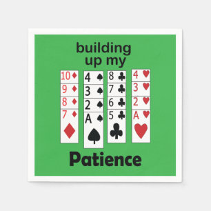 Solitaire Game Building Up My Patience Gamer Party Napkin