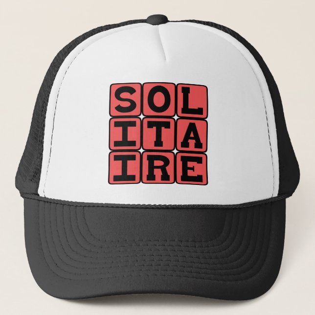 Solitaire, One-Person Card Game Trucker Hat (Front)