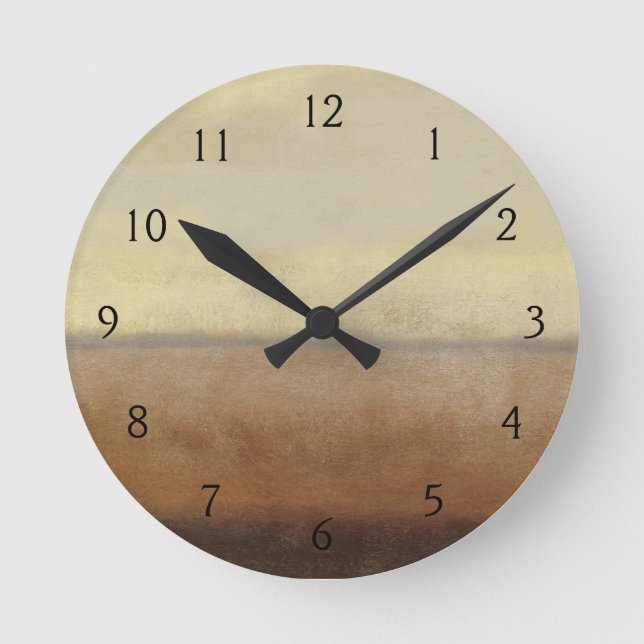 Solitary Desert Landscape by Norman Wyatt Round Clock (Front)