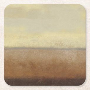 Solitary Desert Landscape by Norman Wyatt Square Paper Coaster