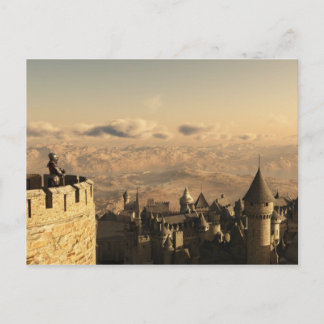 Solitary Knight Guarding the Battlements Postcard