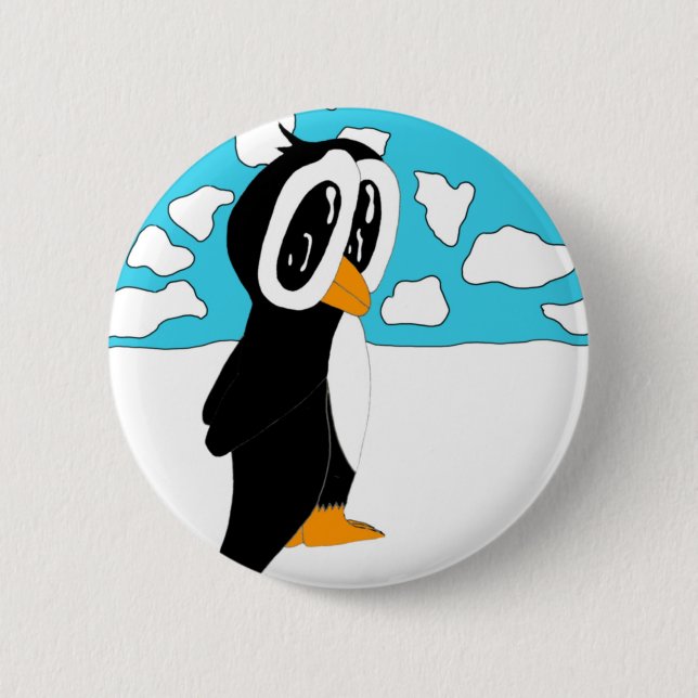 Solitary Penguin 6 Cm Round Badge (Front)