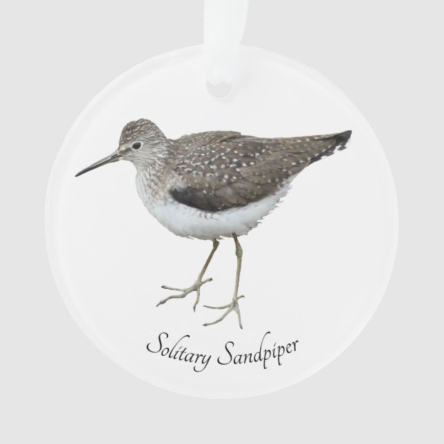 Solitary Sandpiper Ornament (Front)