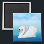 Solitary Swan Magnet<br><div class="desc">Original fine art design of an elegant Mute Swan by designer/illustrator Carolyn McFann of Two Purring Cats Studio on quality shirts,  mugs and more for bird lovers.</div>