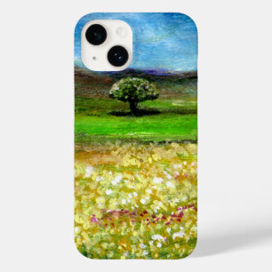 SOLITARY TREE IN THE YELLOW FLOWER FIELD,TUSCANY Case-Mate iPhone 14 CASE