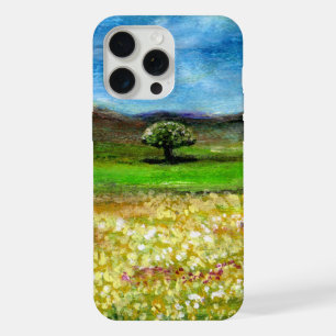 SOLITARY TREE IN THE YELLOW FLOWER FIELD,TUSCANY iPhone 15 PRO MAX CASE