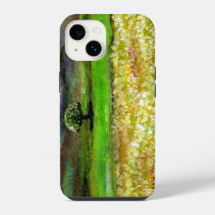 SOLITARY TREE IN THE YELLOW FLOWER FIELD,TUSCANY iPhone 14 CASE