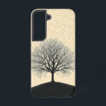 Solitary Tree Phone Case<br><div class="desc">A single, leafless tree stands atop a rolling hill in this serene and minimal design.</div>