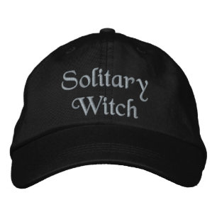 Solitary Witch Quote Purple Personalised Black Embroidered Hat