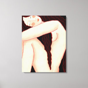 Solitude Abstract Digital Portrait of a Woman Canvas Print