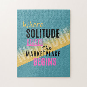 Solitude Introspection Introvert Nietzsche quote Jigsaw Puzzle