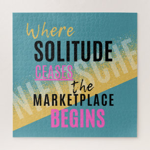 Solitude Introspection Introvert Nietzsche quote Jigsaw Puzzle