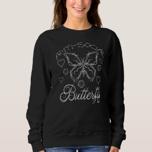 Solitude Introvert Barbed Wire Antisocial Butterfl Sweatshirt