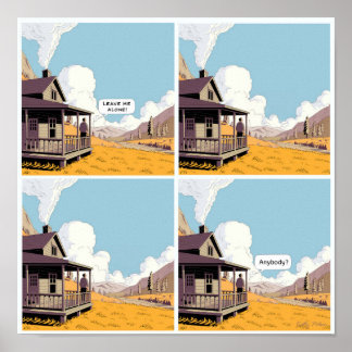 Solitude Loneliness Cartoon Poster Print Wall Art