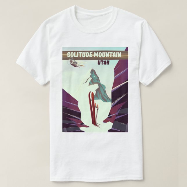 Solitude Mountain Utah vintage travel poster. T-Shirt (Design Front)