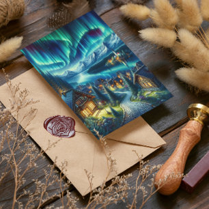 Solitude Serenity: Cabin Amidst Enchanted Woods Postcard