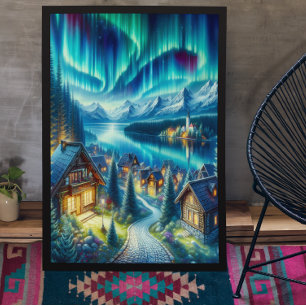 Solitude Serenity: Cabin Amidst Enchanted Woods Poster