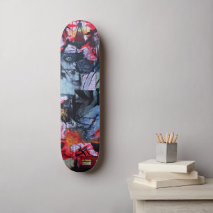 Solitude Stands Goth Love Mixed Media Unique Art Skateboard