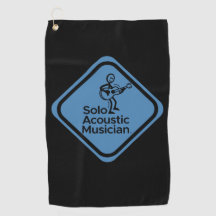 Solo Acoustic Musician Golf Towel Blue