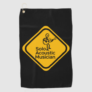 Solo Acoustic Musician Golf Towel Yellow Logo