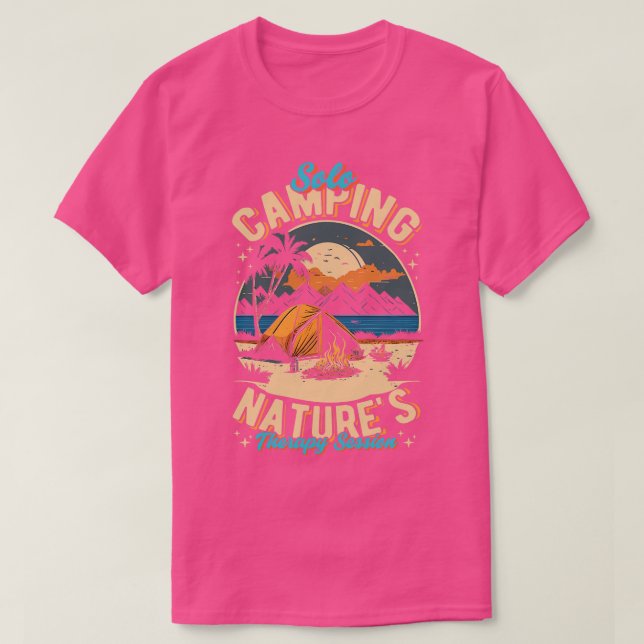 Solo Camping Natures Therapy Session T-Shirt (Design Front)