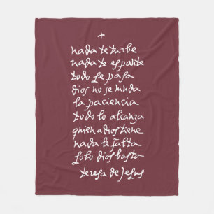 Solo Dios basta (Let nothing disturb thee) Fleece Blanket