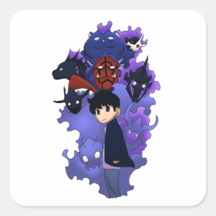 Solo leveling inspired chibi square sticker