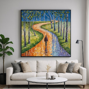 Solo Stroll - Abstract Impressionism Art Style Poster