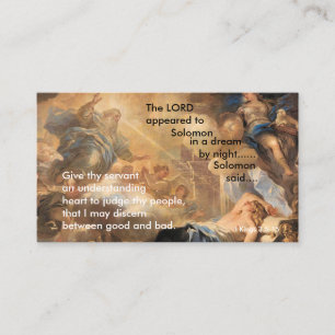 Soloman's Dream - Small Prayer Card