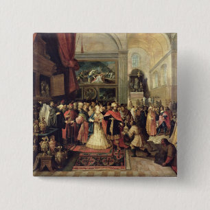 Solomon in the Treasury of the Temple, 1633 15 Cm Square Badge