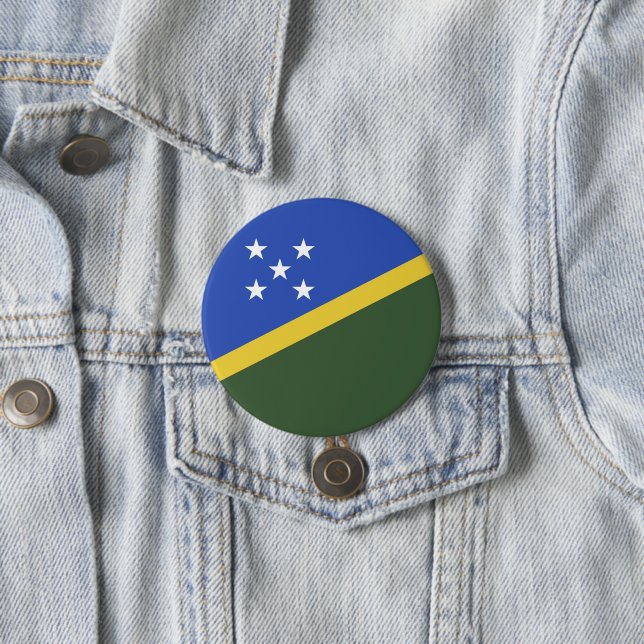 Solomon Islands flag 7.5 Cm Round Badge (In Situ)