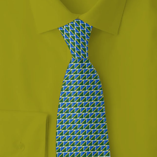 Solomon Islands Flag Brick Pattern Tie (Creator Uploaded)