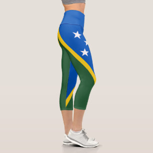 Solomon Islands Flag Capri Leggings