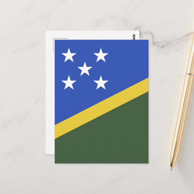 Solomon Islands flag Postcard (Front/Back In Situ)