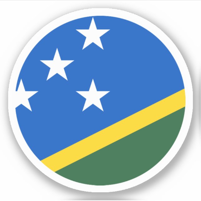 Solomon Islands Flag Round Sticker (Front)