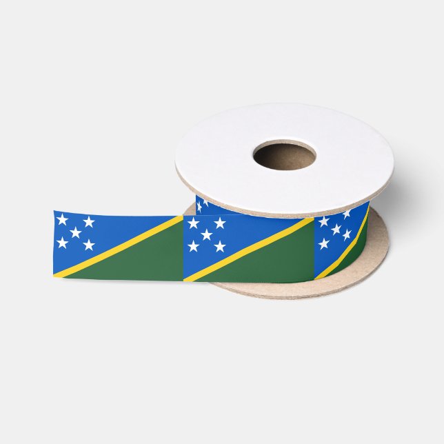 Solomon Islands Flag Satin Ribbon (Spool)