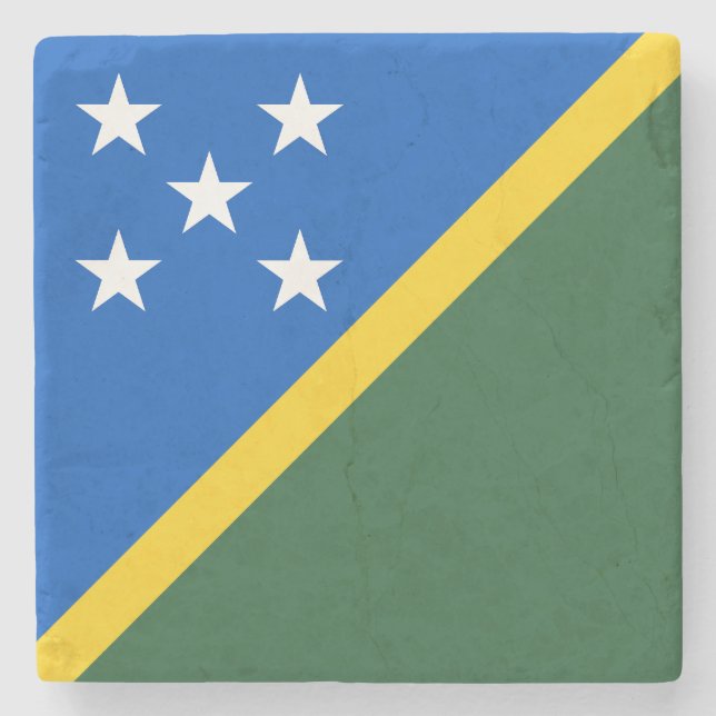 Solomon Islands Flag Stone Coaster (Front)