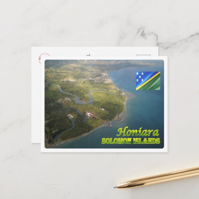 Solomon Islands - Honiara - Aerial View - Postcard (Front/Back In Situ)