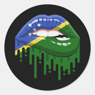 Solomon Islands lips pride root flag Classic Round Sticker