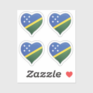 Solomon Islands love flag pride heart sticker