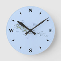 Solomon Islands Map Clock