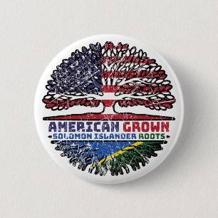 Solomon Islands Solomon Islander American USA Tree 6 Cm Round Badge